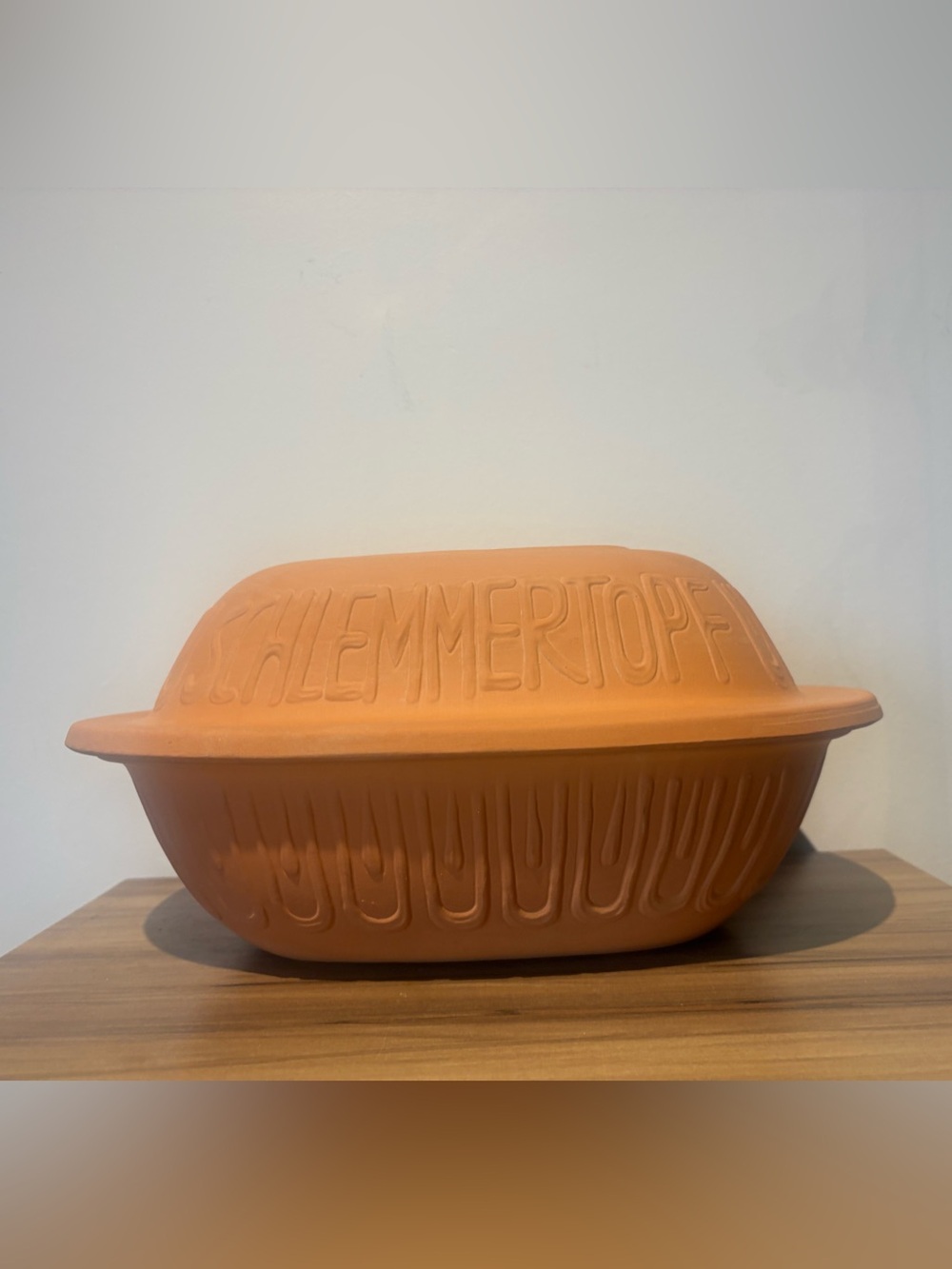 Terracotta Clay Baker with Lid - Orange Earthenware